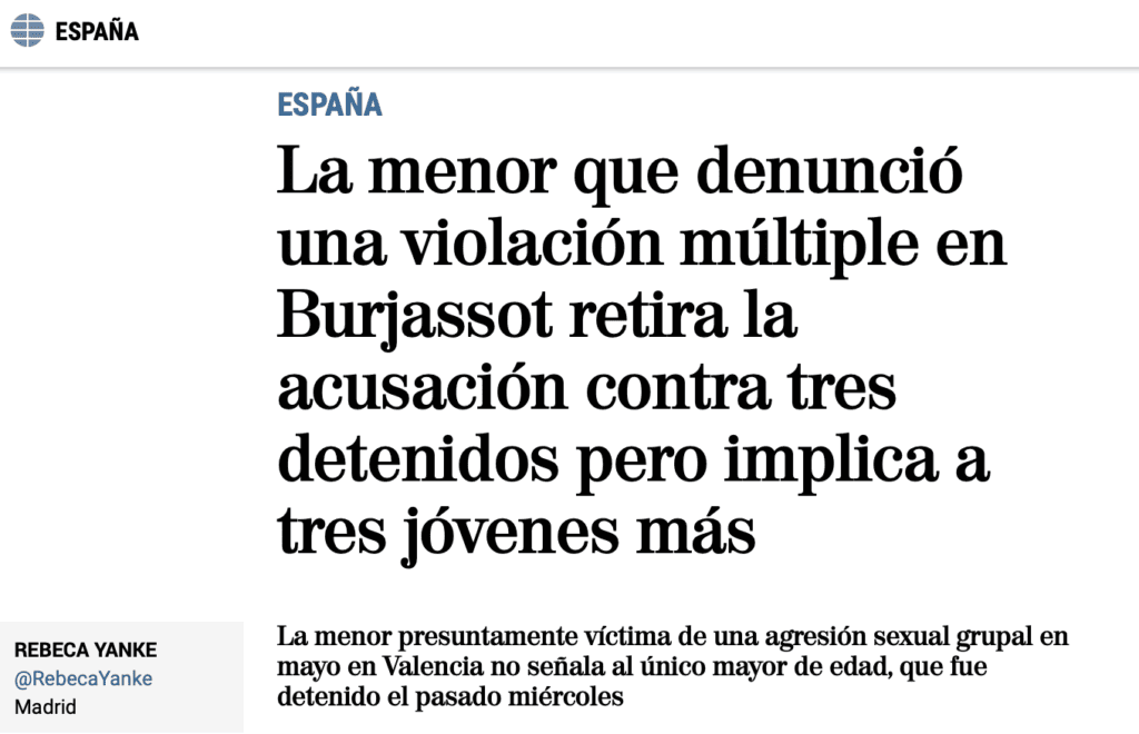 Imagen libro Violacion Grupal en España