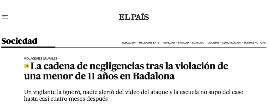 Imagen libro Violacion Grupal en España