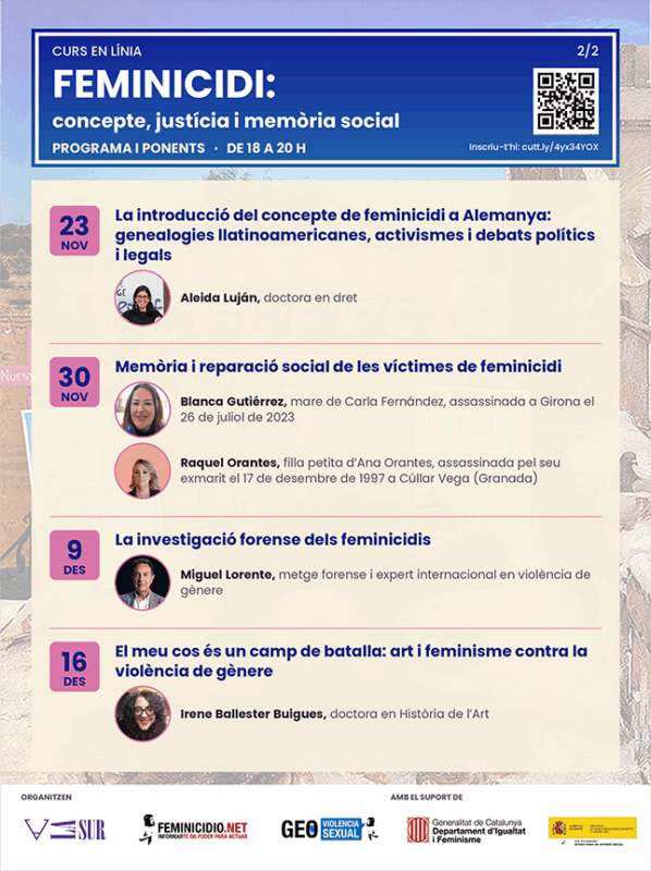 Curs En Línia Feminicidi: concepte, justícia i memòria social