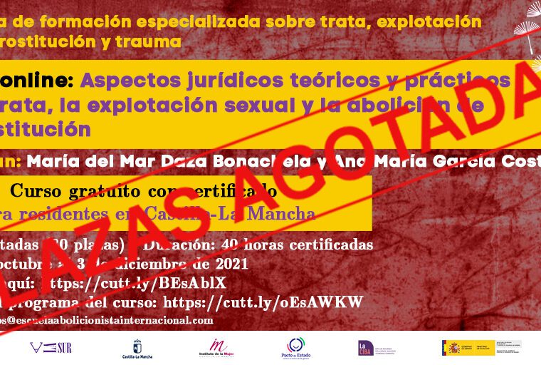 Curso online aspectos jurídicos, teóricos y prácticos de la trata, la explotación sexual y la abolición de la prostitución.