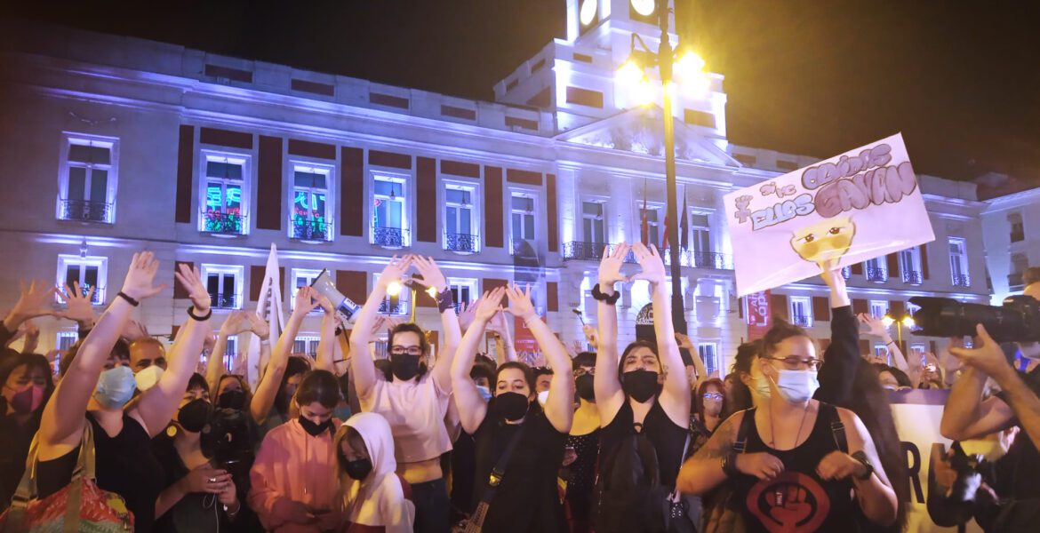 Concentración en la Puerta del Sol de Madrid contra la violencia machista. 11 de junio de 2021.