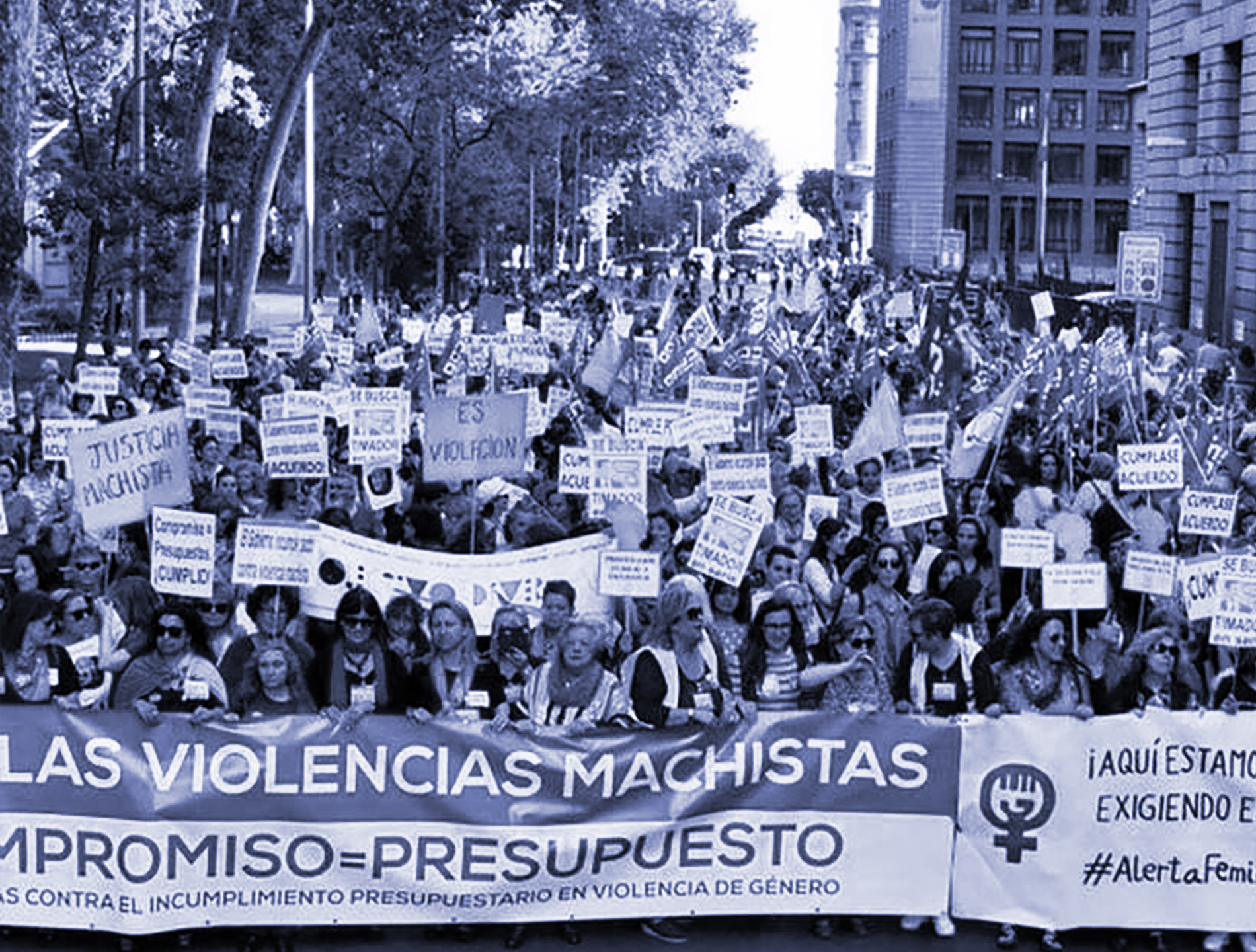 Manifestación contra la violencia machista. Madrid, 2018.