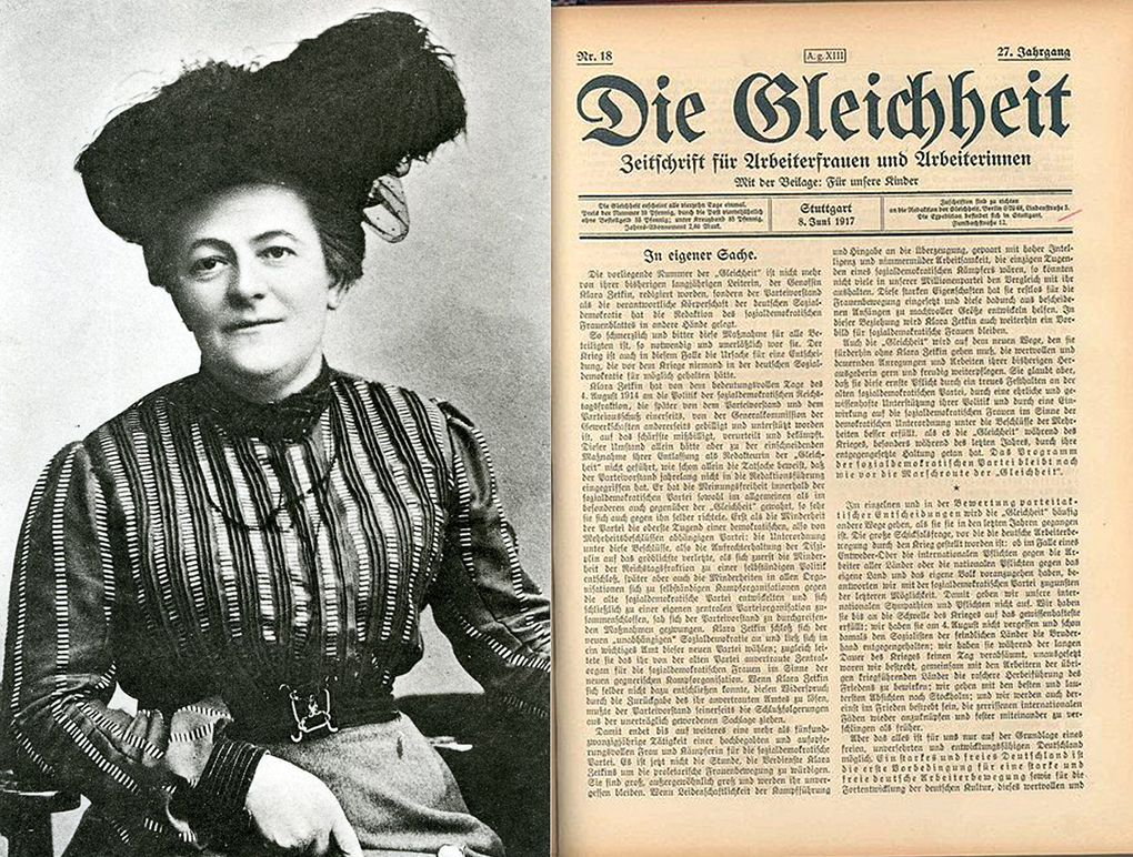 Clara Zetkin dirigió el periódico Die Gleichheit (La Igualdad) entre 1891 y 1917.