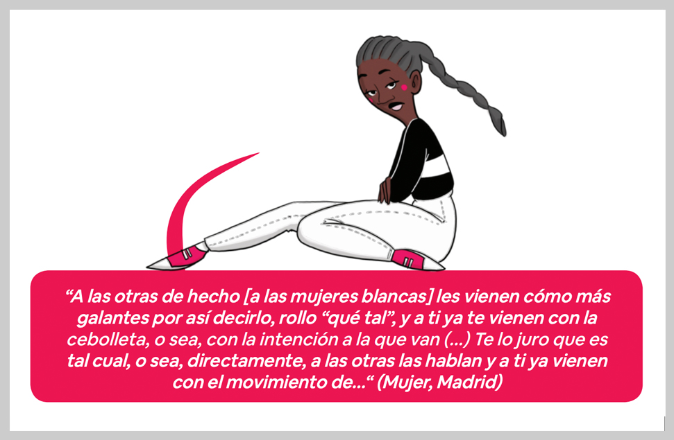 Ilustraciones de Marta Piedra para el manual de sensibilización "Noches seguras para todas", editado por la Federación de Mujeres Jóvenes.