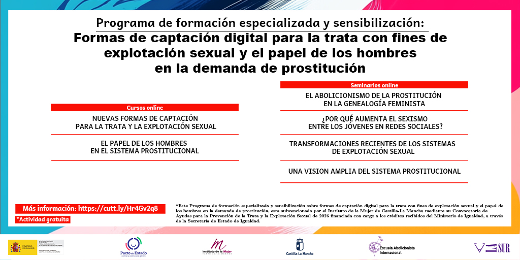 Programa de formación especializada y sensibilización subvencionado por el Instituto de la Mujer de Castilla-La Mancha