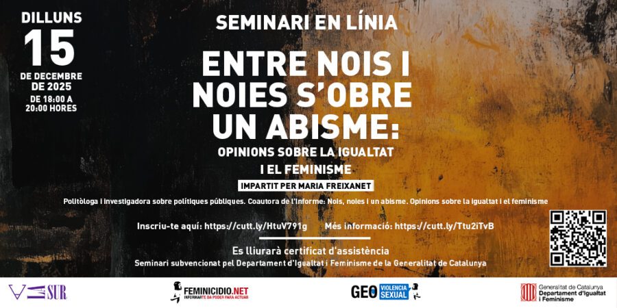 Seminario online Entre chicos y chicas se abre un abismo. Por María Frexanet