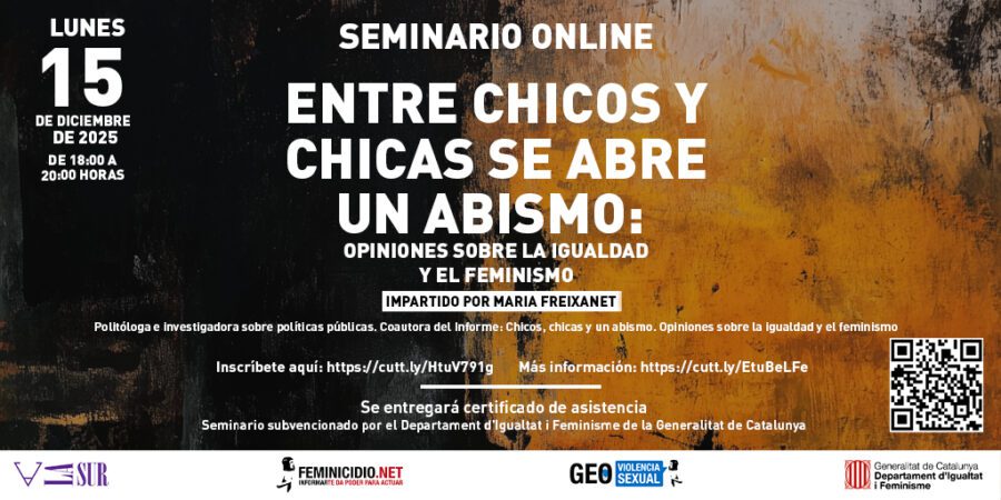 Seminario online Entre chicos y chicas se abre un abismo. Por María Frexanet