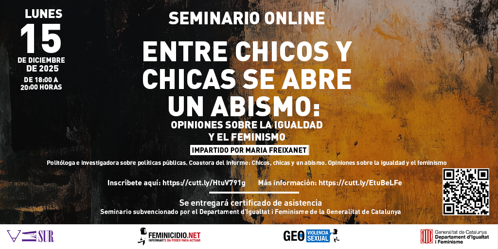 Seminario online Entre chicos y chicas se abre un abismo. Por María Frexanet