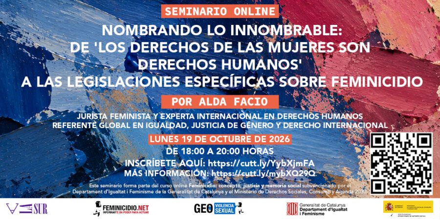 Seminario Web: Nombrando lo innombrable: de 'los derechos de las mujeres son derechos humanos' a las legislaciones específicas sobre feminicidio